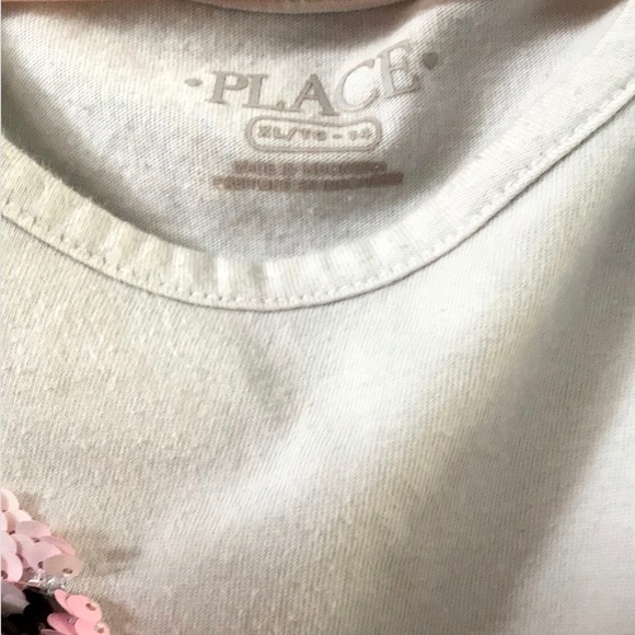Childrens place white pink Sequin flamingo tee X/L - Picture 3 of 3